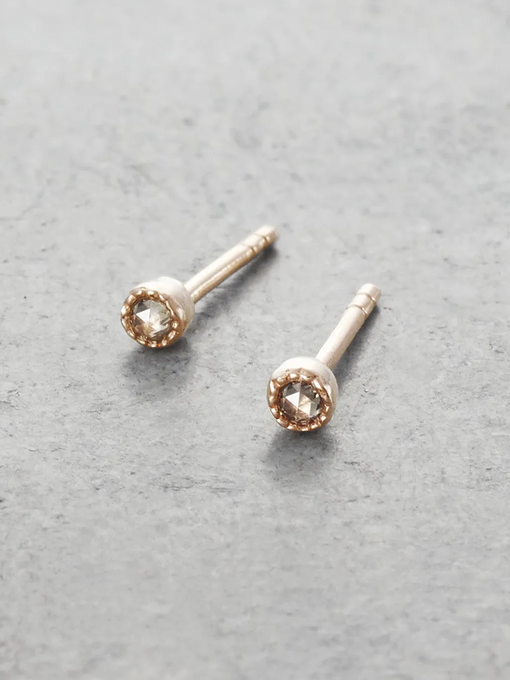 14K Rosecut Diamond Dots