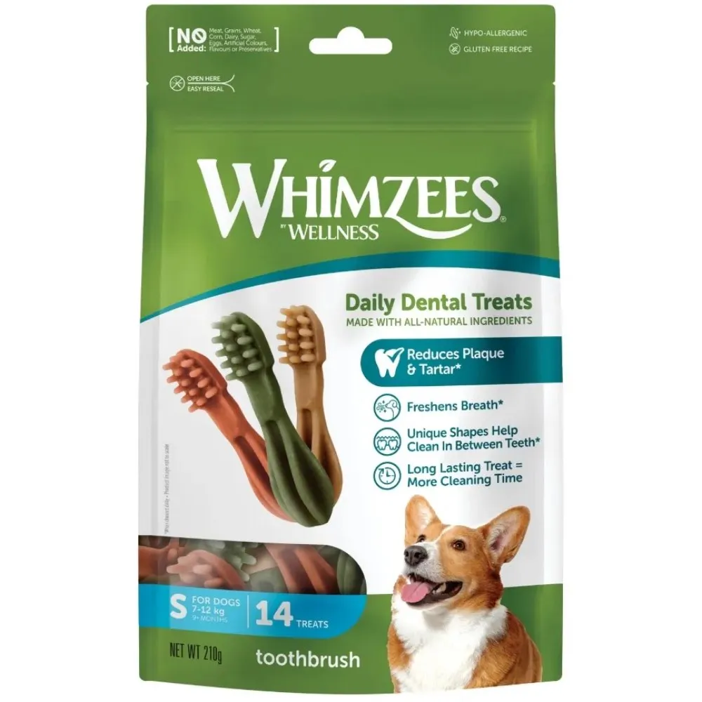 $2 OFF: Whimzees Toothbrush Grain-Free Dental Dog Treats Trial Pack 210g