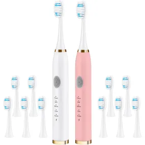 2-Pack Electric Rechargeable Sonic Toothbrush