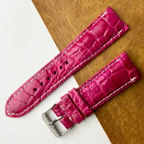 24mm Pink Unique Texture Alligator Watch Band For Men DH-226H