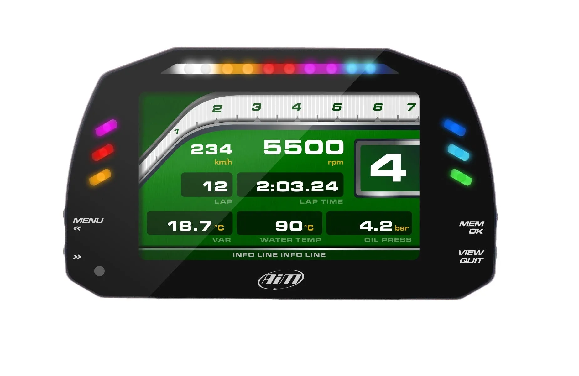 AiM Sports MXS 1.2 Compact Color TFT Dash And Data Logger