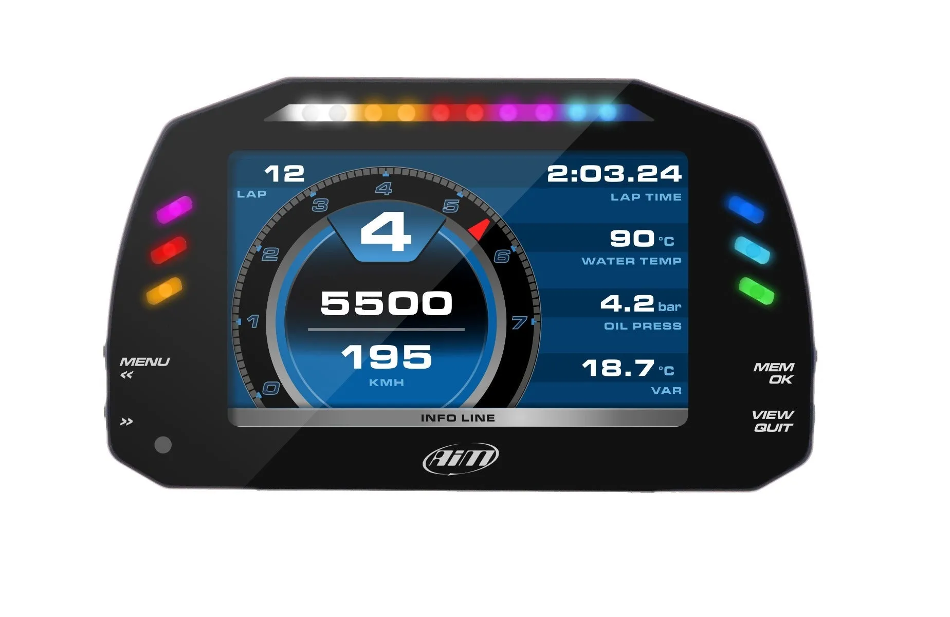 AiM Sports MXS 1.2 Compact Color TFT Dash And Data Logger