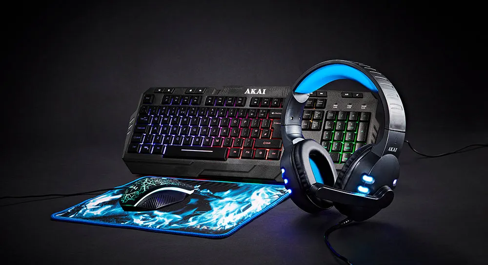 Akai Gaming 4 in 1 Gaming Combo Set for PC and Laptop