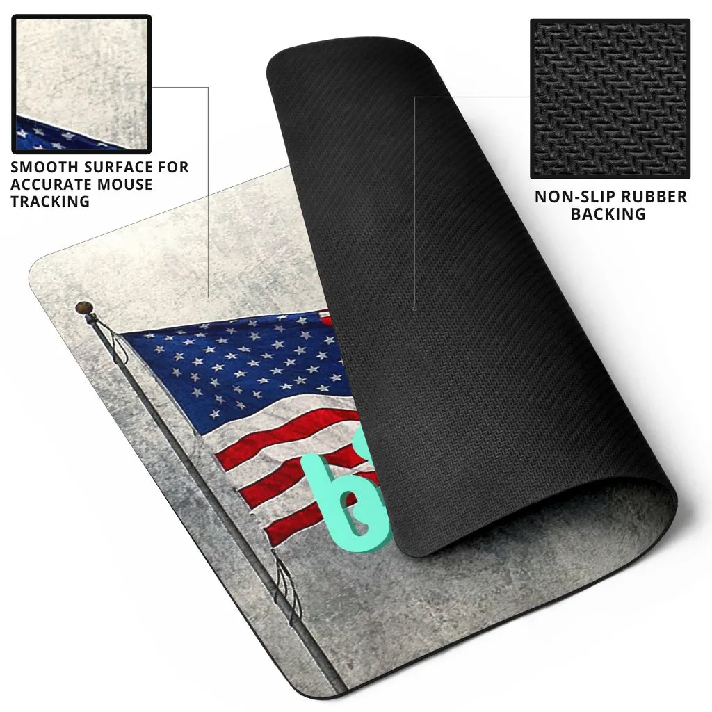 American Flag Just Breathe Mousepad