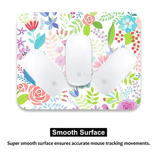 Anti-Slip Mouse Pad for Work or Gaming, Cute Colorful Flowers