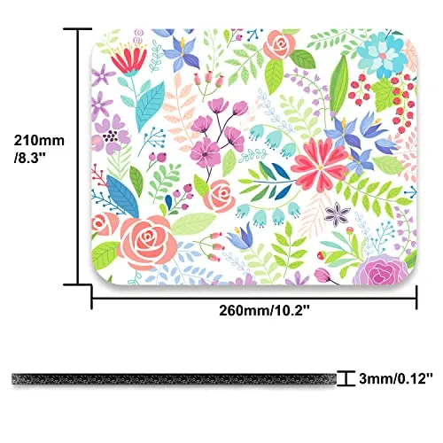 Anti-Slip Mouse Pad for Work or Gaming, Cute Colorful Flowers