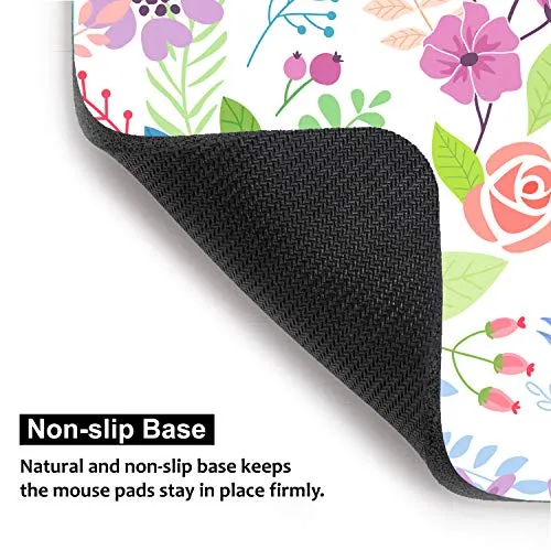 Anti-Slip Mouse Pad for Work or Gaming, Cute Colorful Flowers