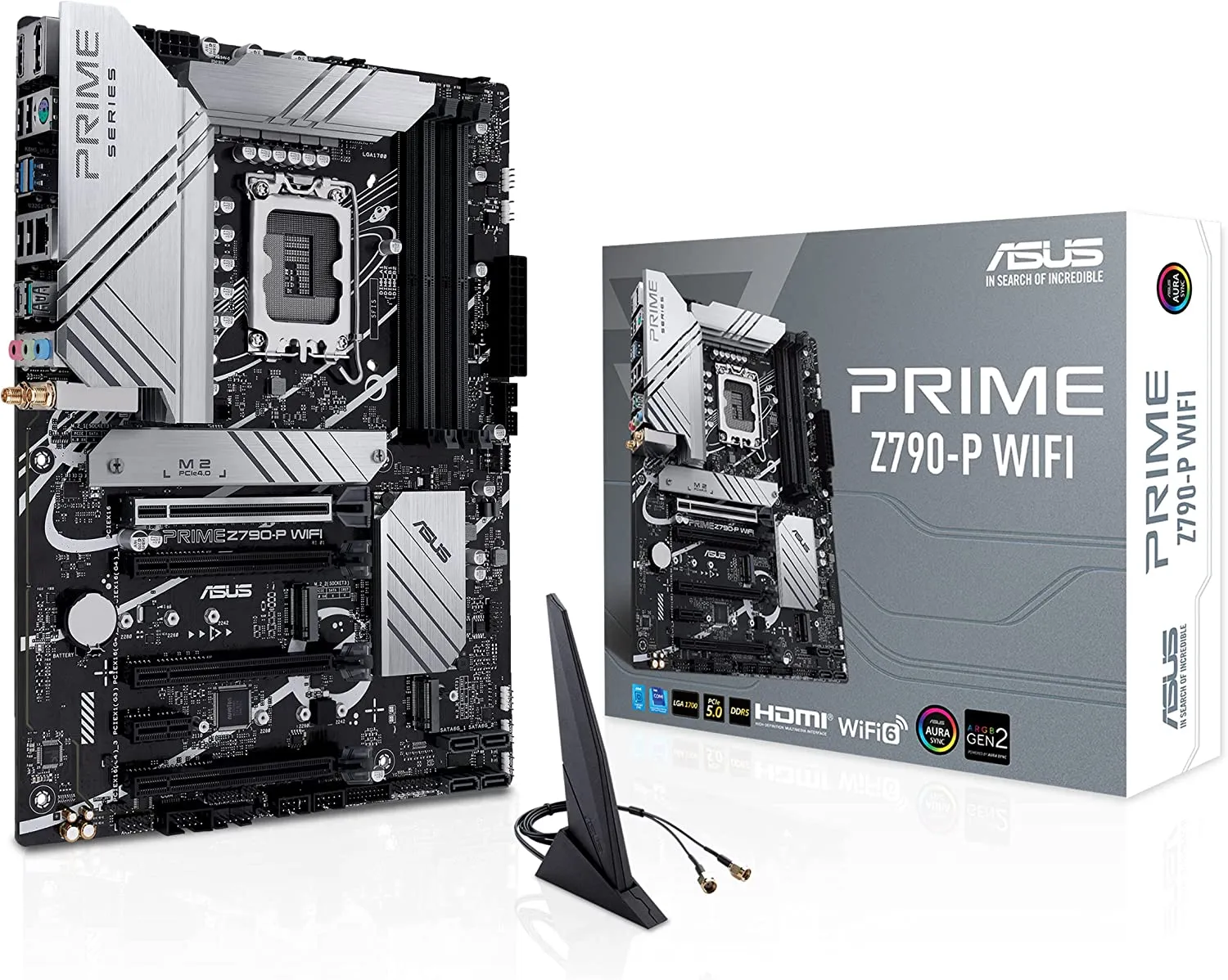 Asus Prime Z790-P WiFi Gaming Motherboard, Intel Z790, 1700, ATX, DDR5, HDMI, DP, Wi-Fi 6, 2.5G LAN, PCIe5, M.2