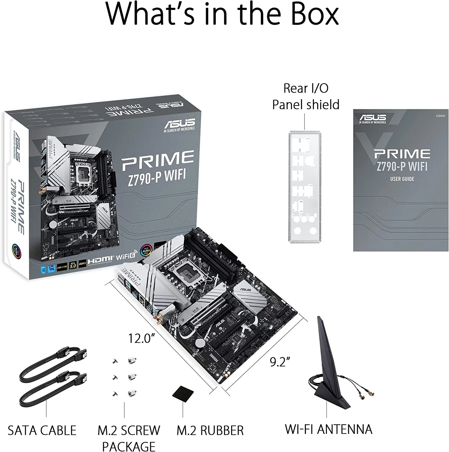 Asus Prime Z790-P WiFi Gaming Motherboard, Intel Z790, 1700, ATX, DDR5, HDMI, DP, Wi-Fi 6, 2.5G LAN, PCIe5, M.2