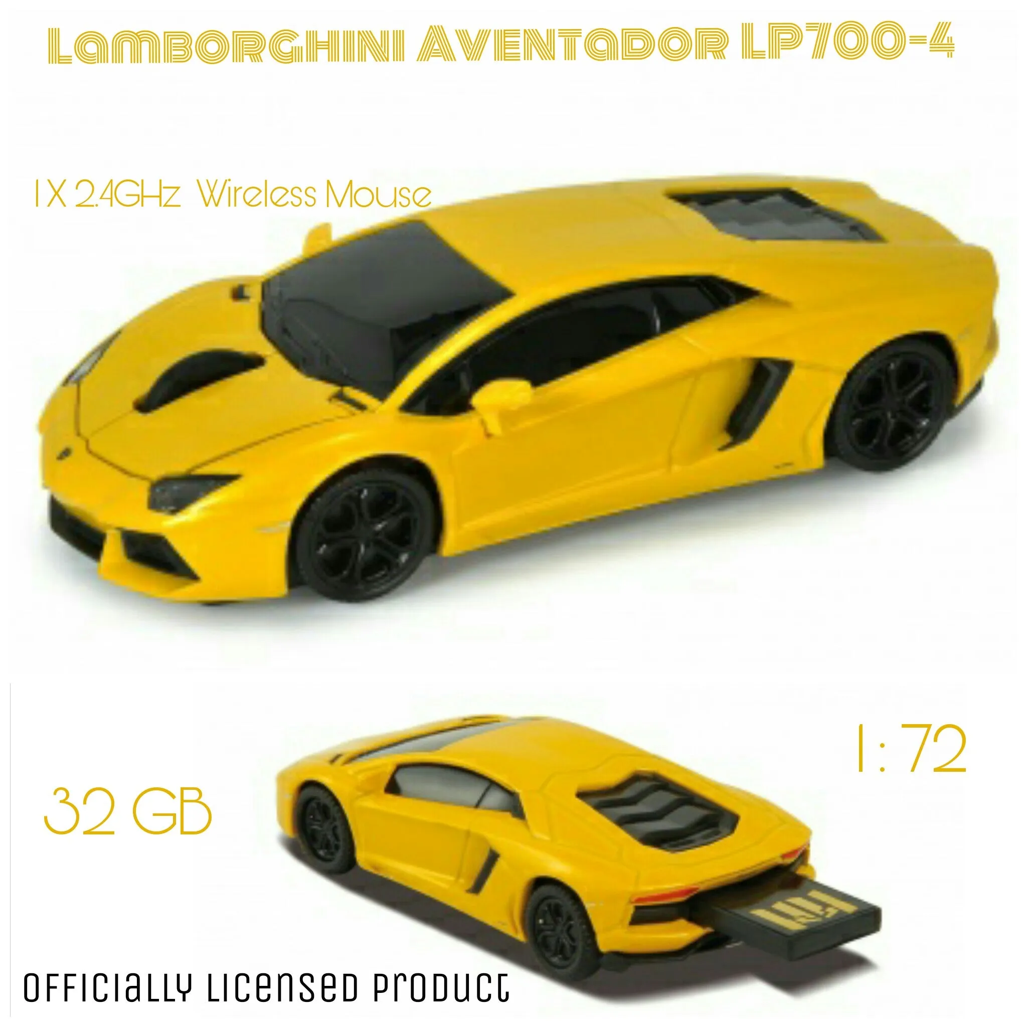 AutoDrive Lamborghini Aventador LP700-4 Wirless Mouse   16GB USB Combo