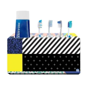 Best Bathroom Organizer for Toothbrush and Toothpaste - Checkbox Pattern