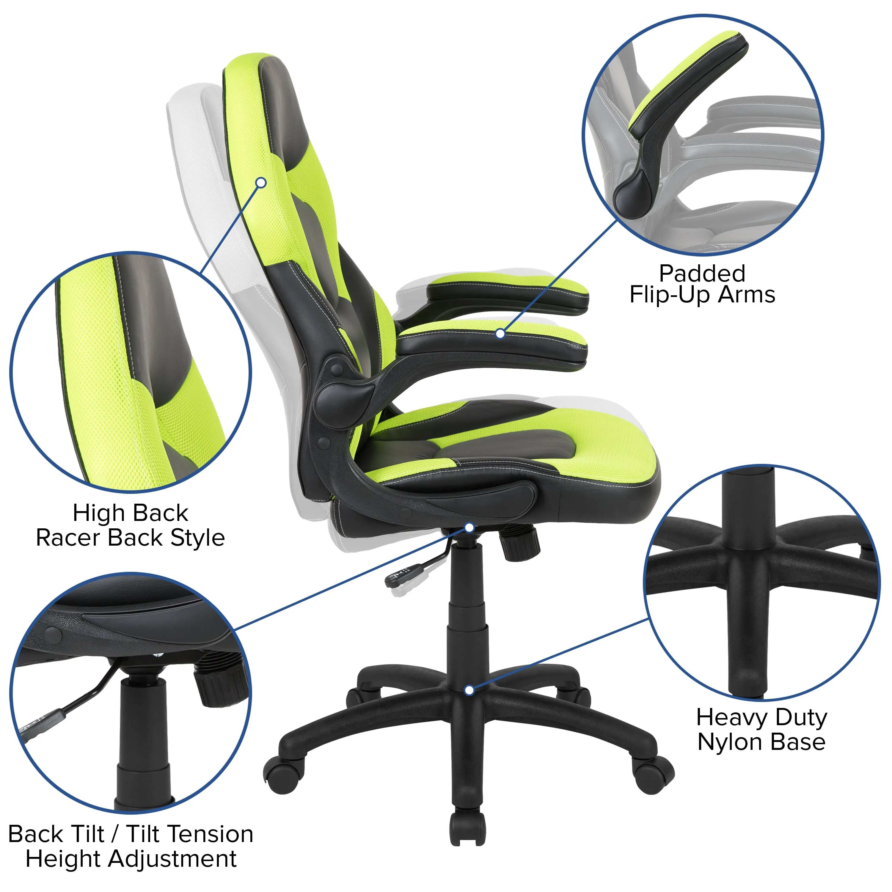 Black Gaming Desk & Chair Set BLN-X10D1904L-GN-GG