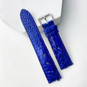 Blue Alligator Leather Watch Band For Men | Premium Crocodile Quick Release Replacement Wristwatch Strap | DH-85