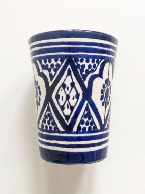 Blue and white Moroccan tumbler