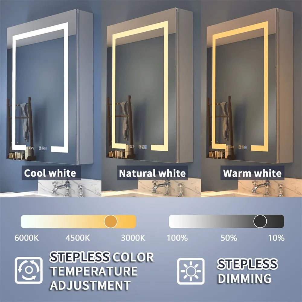 Boost-M2 52" W x 36" H Combination Medicine Cabinet with Mirror led Lighted Medicine Cabinet