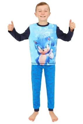 Boys Sonic The Hedgehog 2 Fast Blue Long Pyjamas