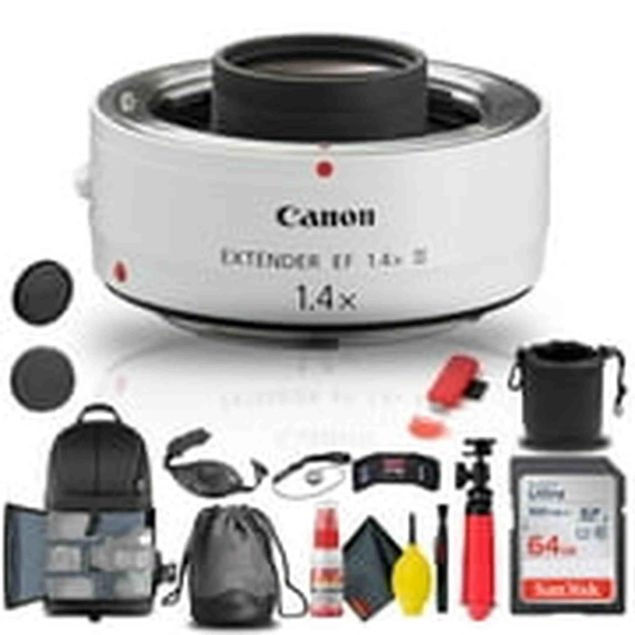 Canon Extender EF 1.4X III (4409B002)   BackPack   64GB Card   Lens Pouch   More