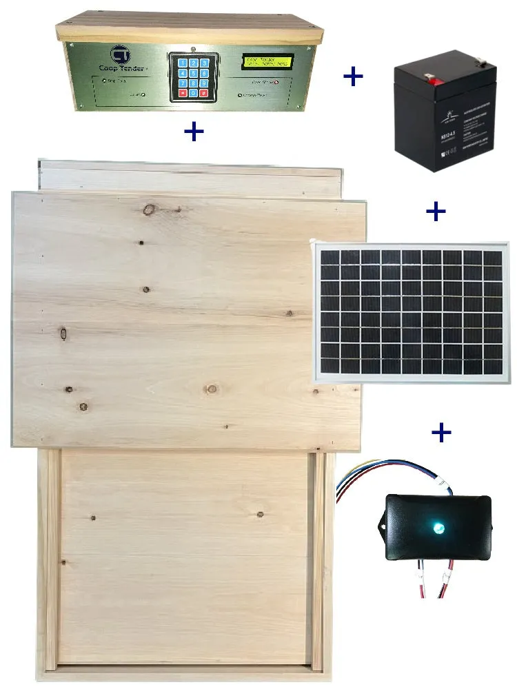 Certified Humane Automatic Chicken Coop Door 21Wx18H Opening   Internet Wi-Fi   Solar Bundle