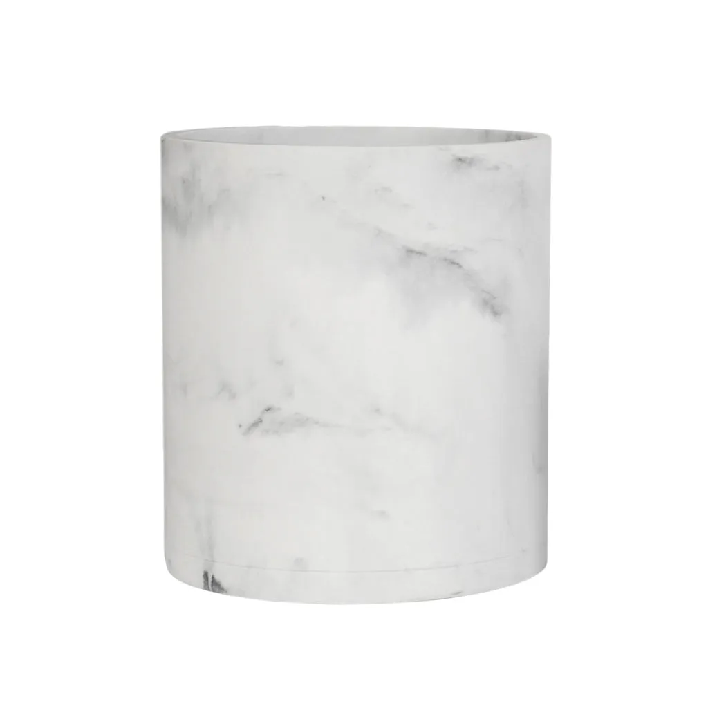 Classic Grey Marble Bath Accessories, Waste Basket