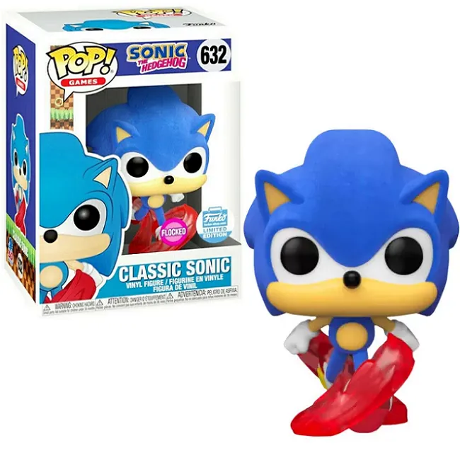 Classic Sonic #632 - Sonic the Hedgehog 30th Funko Pop! Games [Flocked Funko Limited Edition]