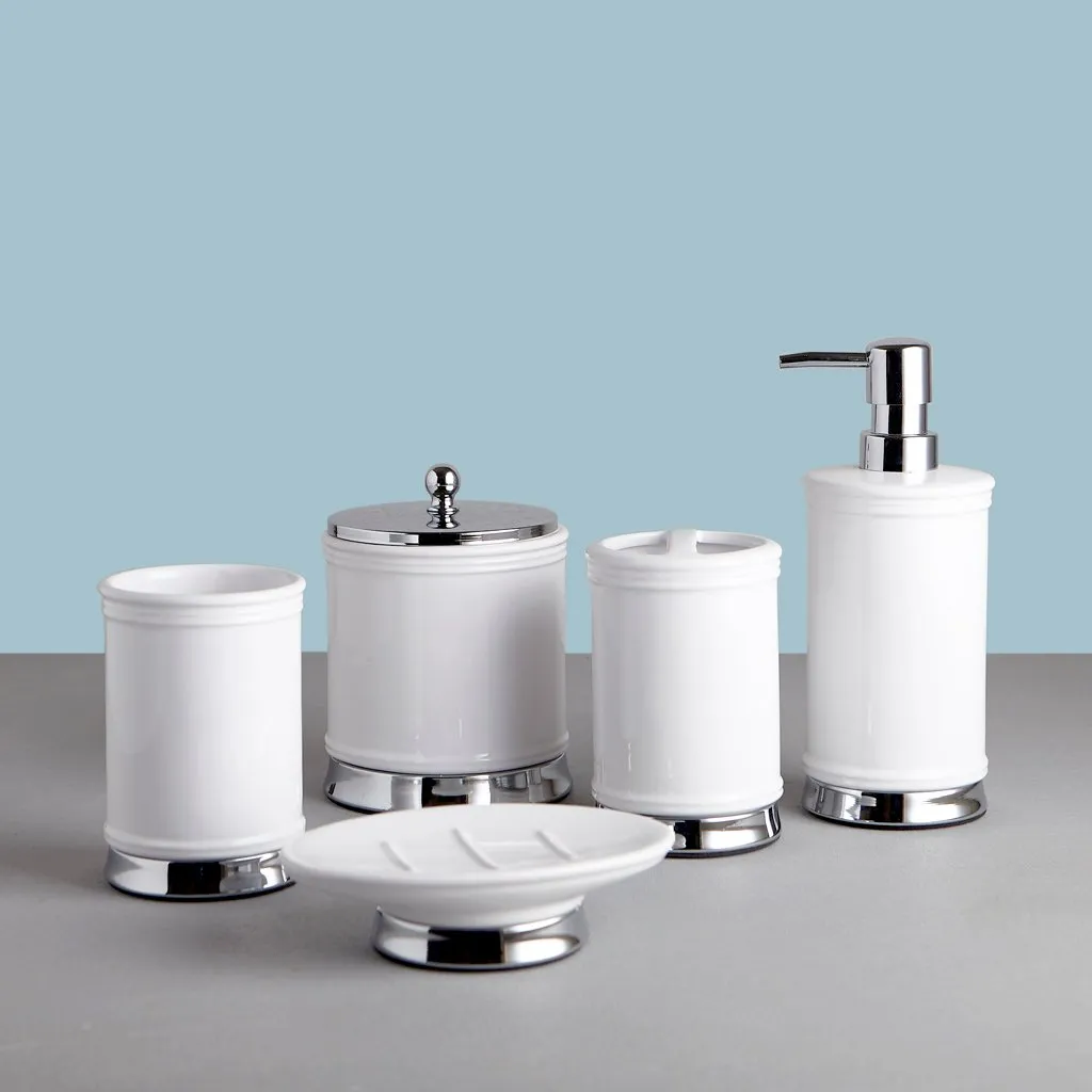 Classic White Chrome Bath Accessories, Tumbler