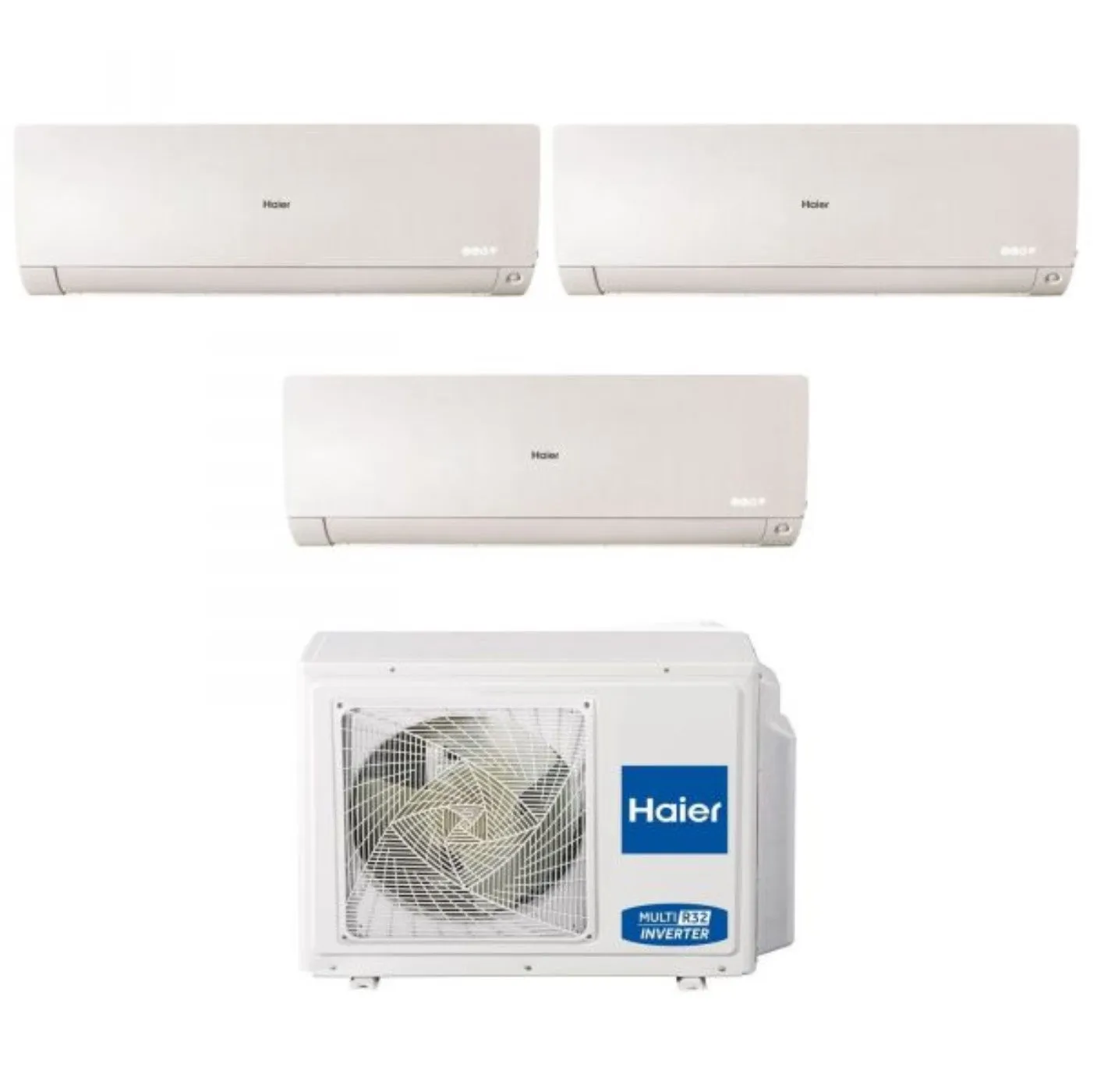 Climatizzatore Condizionatore Haier Trial Split Inverter serie FLEXIS PLUS WHITE 7 7 12 con 3U70S2SR3FA R-32 Wi-Fi Integrato Colore Bianco 7000 7000 12000