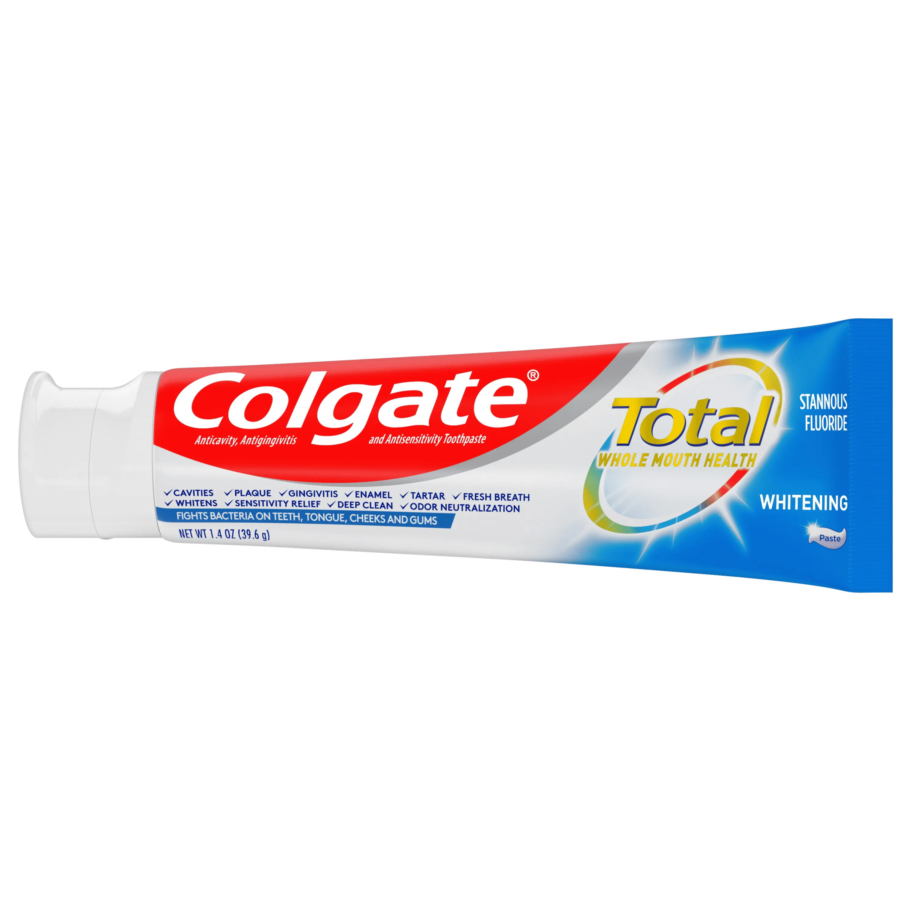 Colgate Total Whitening Toothpaste, Mint, Travel Size, 1.4 Oz