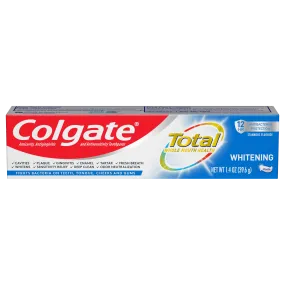 Colgate Total Whitening Toothpaste, Mint, Travel Size, 1.4 Oz