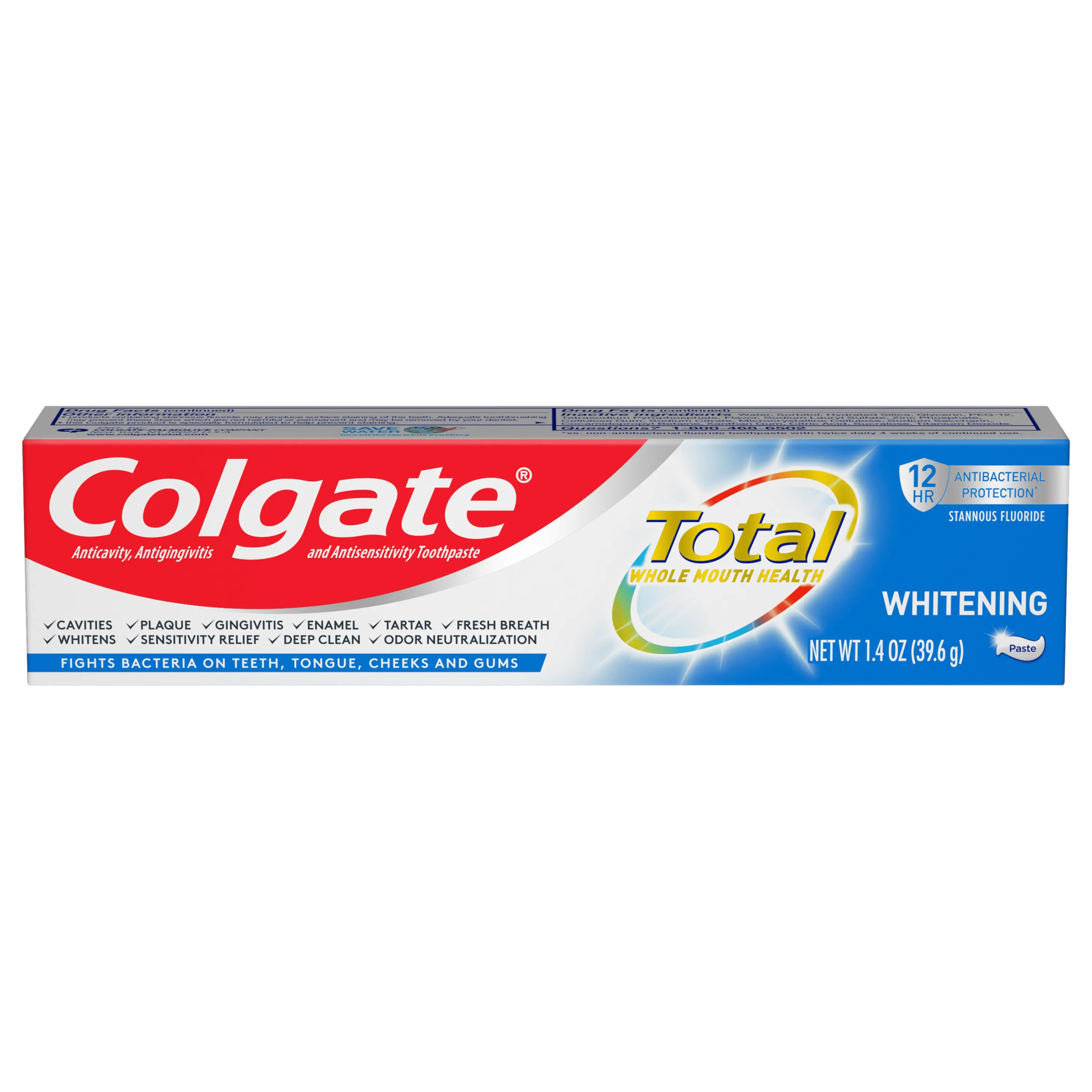 Colgate Total Whitening Toothpaste, Mint, Travel Size, 1.4 Oz