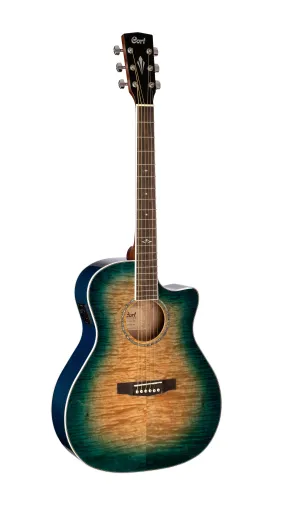 Cort GA-QF CBB Grand REGAL Acoustic Guitar Coral Blue Burst