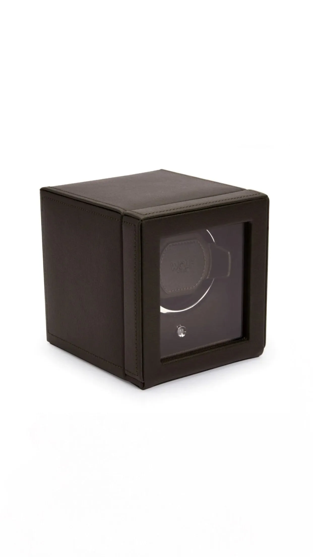 Cub Single Watch Winder with Cover in Brown