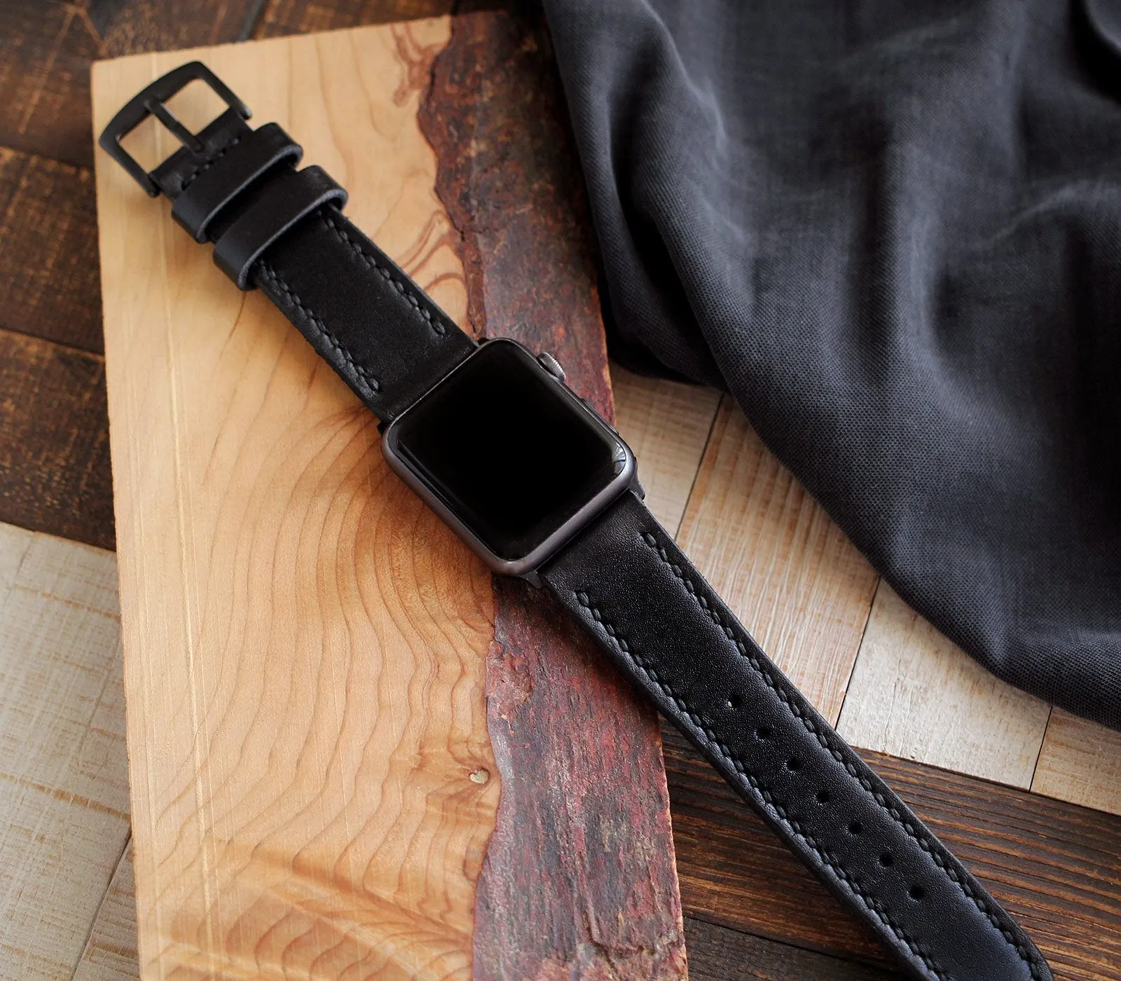 Custom Made Apple Watch Strap - Black