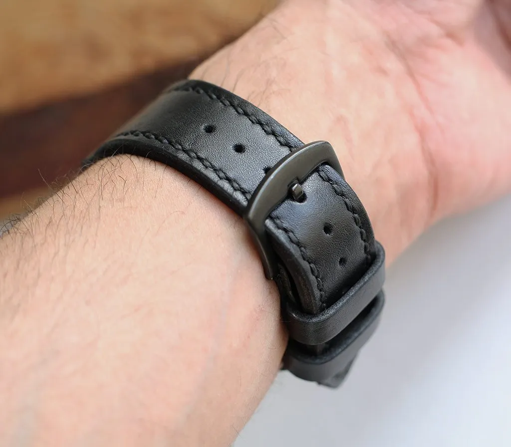 Custom Made Apple Watch Strap - Black