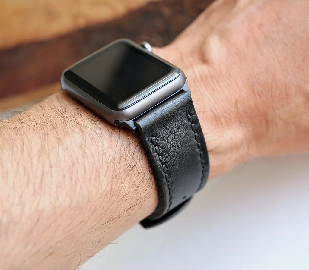 Custom Made Apple Watch Strap - Black