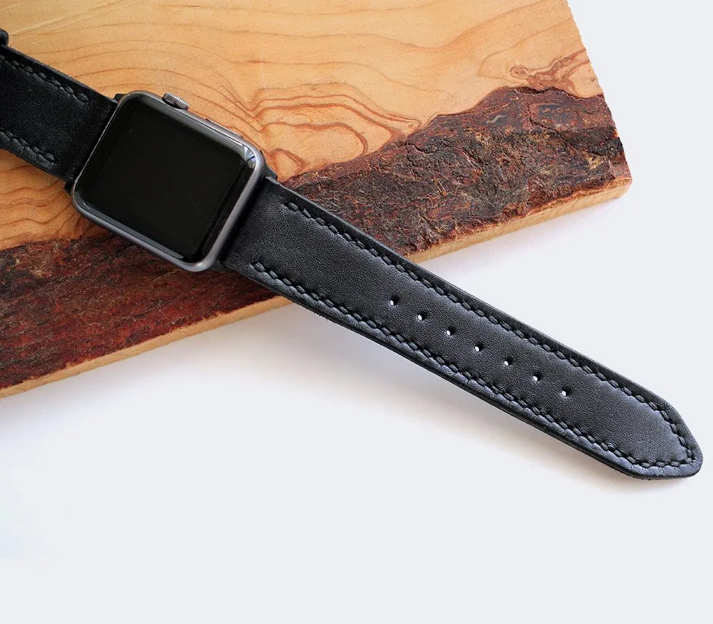 Custom Made Apple Watch Strap - Black