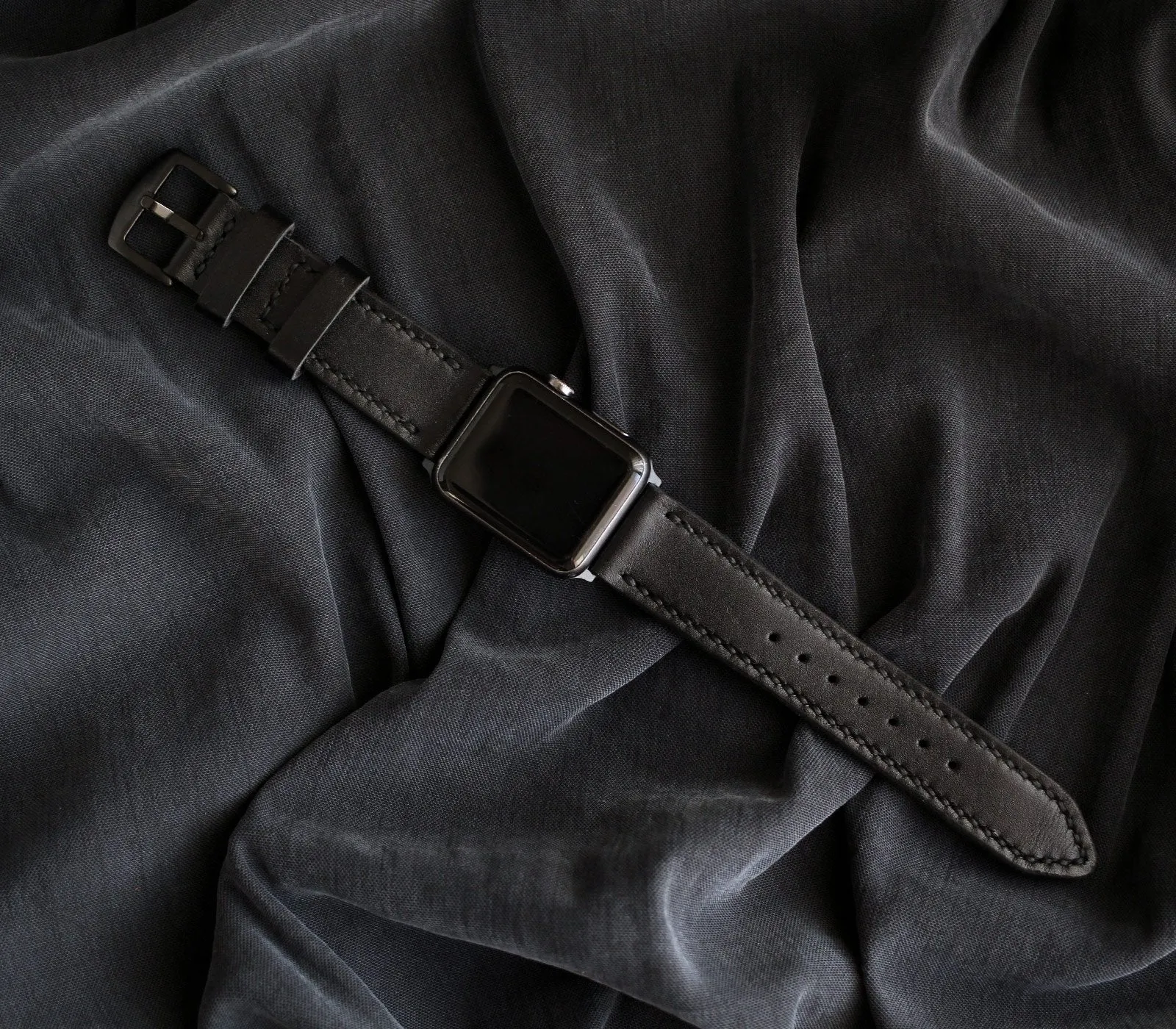 Custom Made Apple Watch Strap - Black