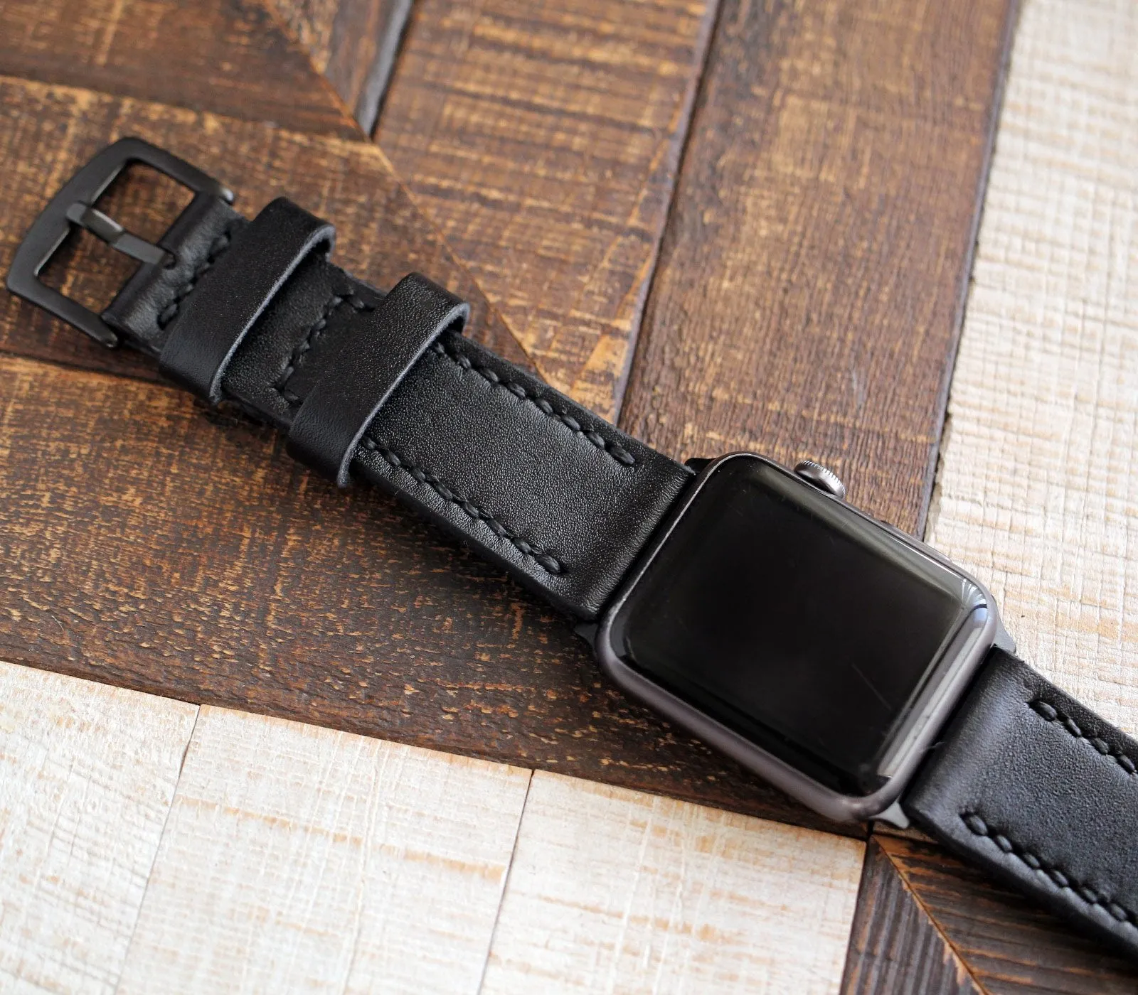 Custom Made Apple Watch Strap - Black