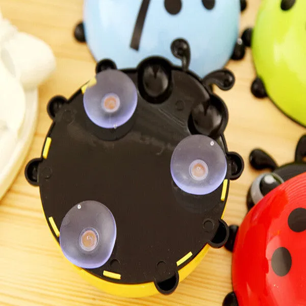 Cute Funny Cartoon Yellow/Red/Blue/Green Ladybug Sucker Suction Hook Tooth Brush Holder