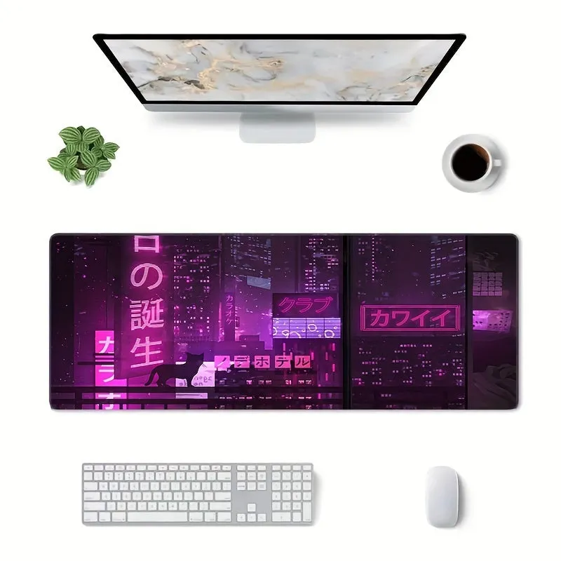 Cyber Vaporwave Style Gaming Mouse Pad Immerse Yourself in Futuristic Gaming