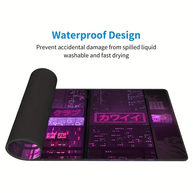 Cyber Vaporwave Style Gaming Mouse Pad Immerse Yourself in Futuristic Gaming