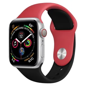 Double Colors Silicone Watch Band for Apple Watch Series 3 & 2 & 1 42mm(Red   Black)