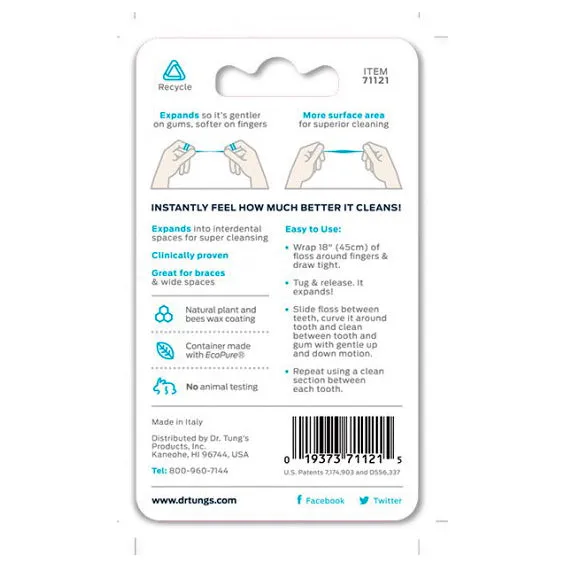 Dr Tung's Smart Floss 27m (Removes 40% More Plaque!) BIODEGRADABLE