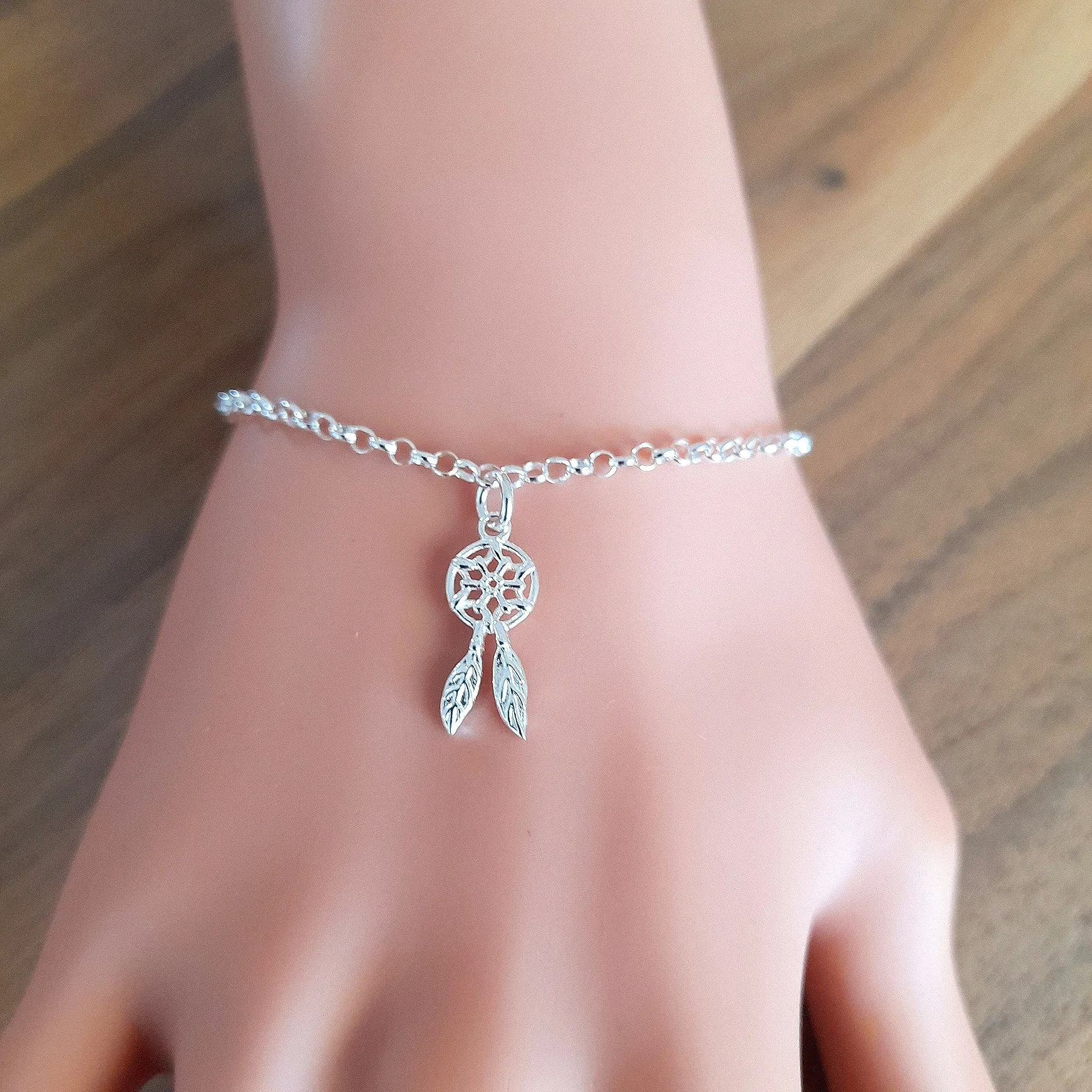 Dreamcatcher Charm Bracelet in Sterling Silver 925