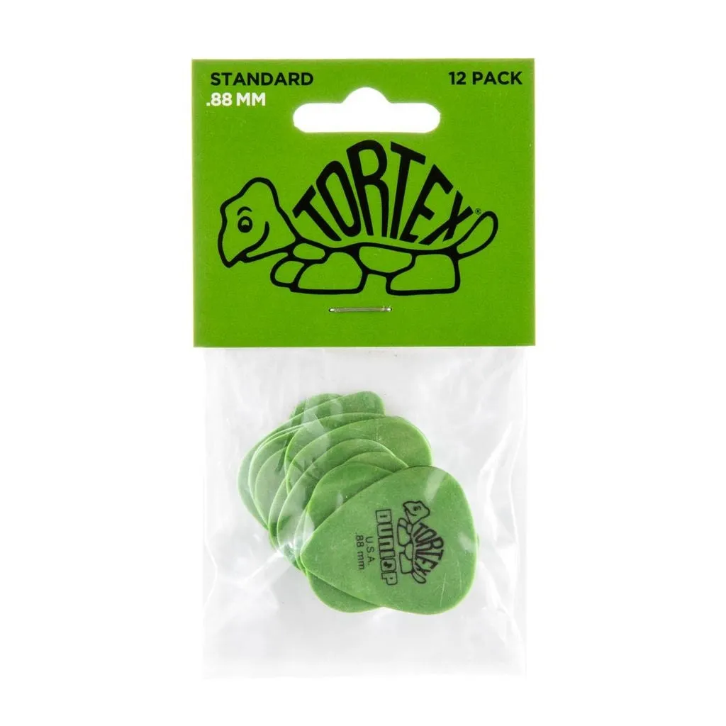 Dunlop 418P-88 0.88mm Tortex® Standard Guitar Pick 12 Pack - Green