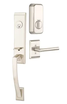 Emtek Single Cylinder Apollo Handleset EMPowered Motorized Smart Lock Upgrade With Verve Knob