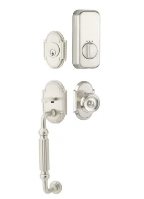 Emtek Single Cylinder Knoxville Handleset EMPowered Motorized Smart Lock Upgrade With Wembley Lever