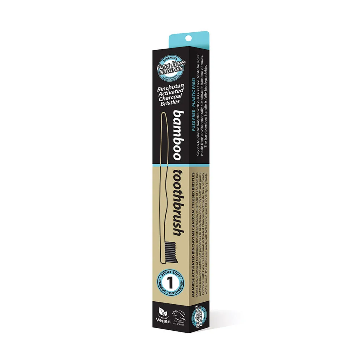 Essenzza Fuss Free Naturals Bamboo Activated Charcoal Soft Toothbrush 1