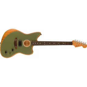 Fender Acoustasonic Player Jazzmaster Electric Guitar, Antique Olive