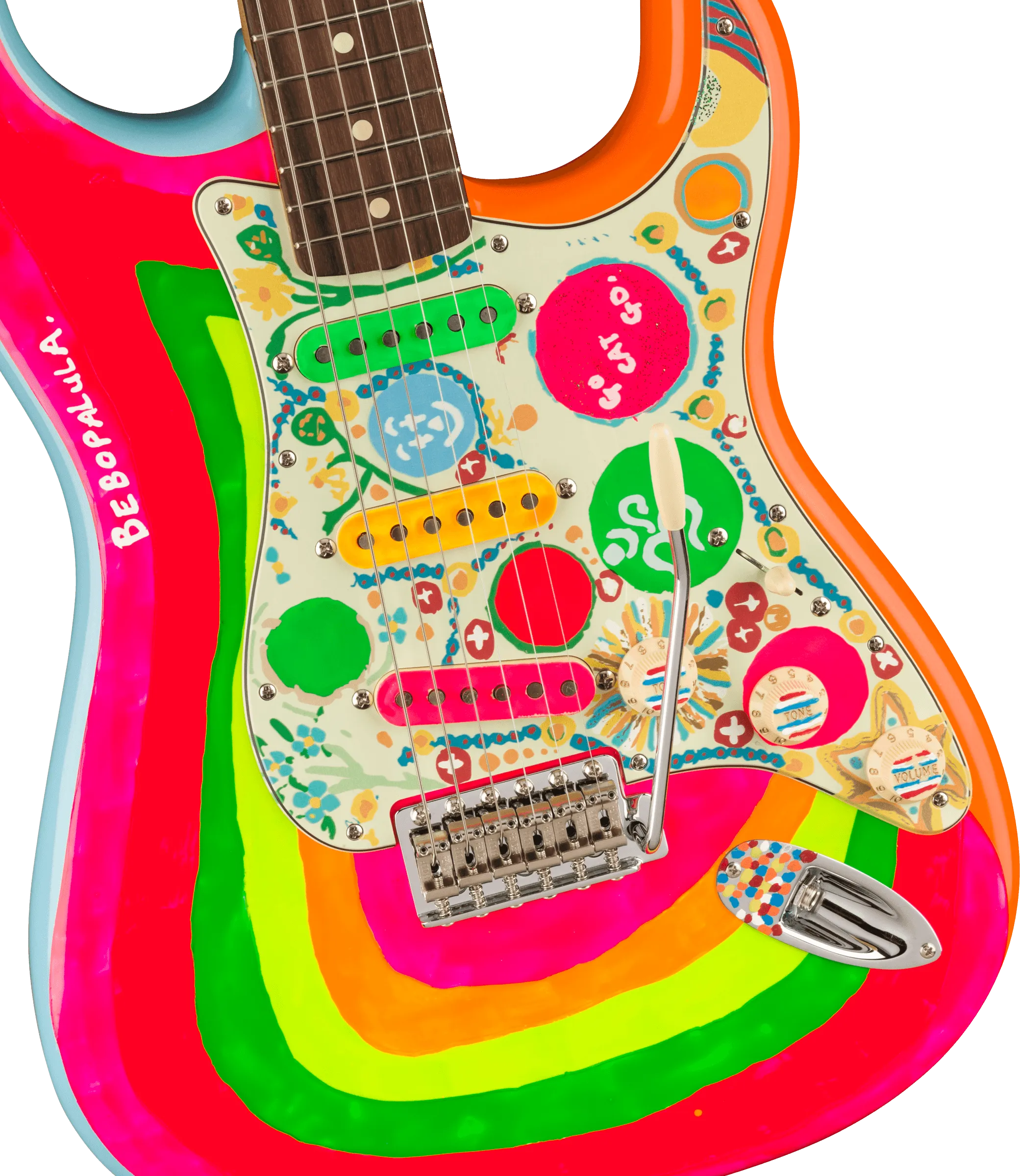 Fender George Harrison Rocky Stratocaster - Hand Painted Rocky Artwork Over Sonic Blue