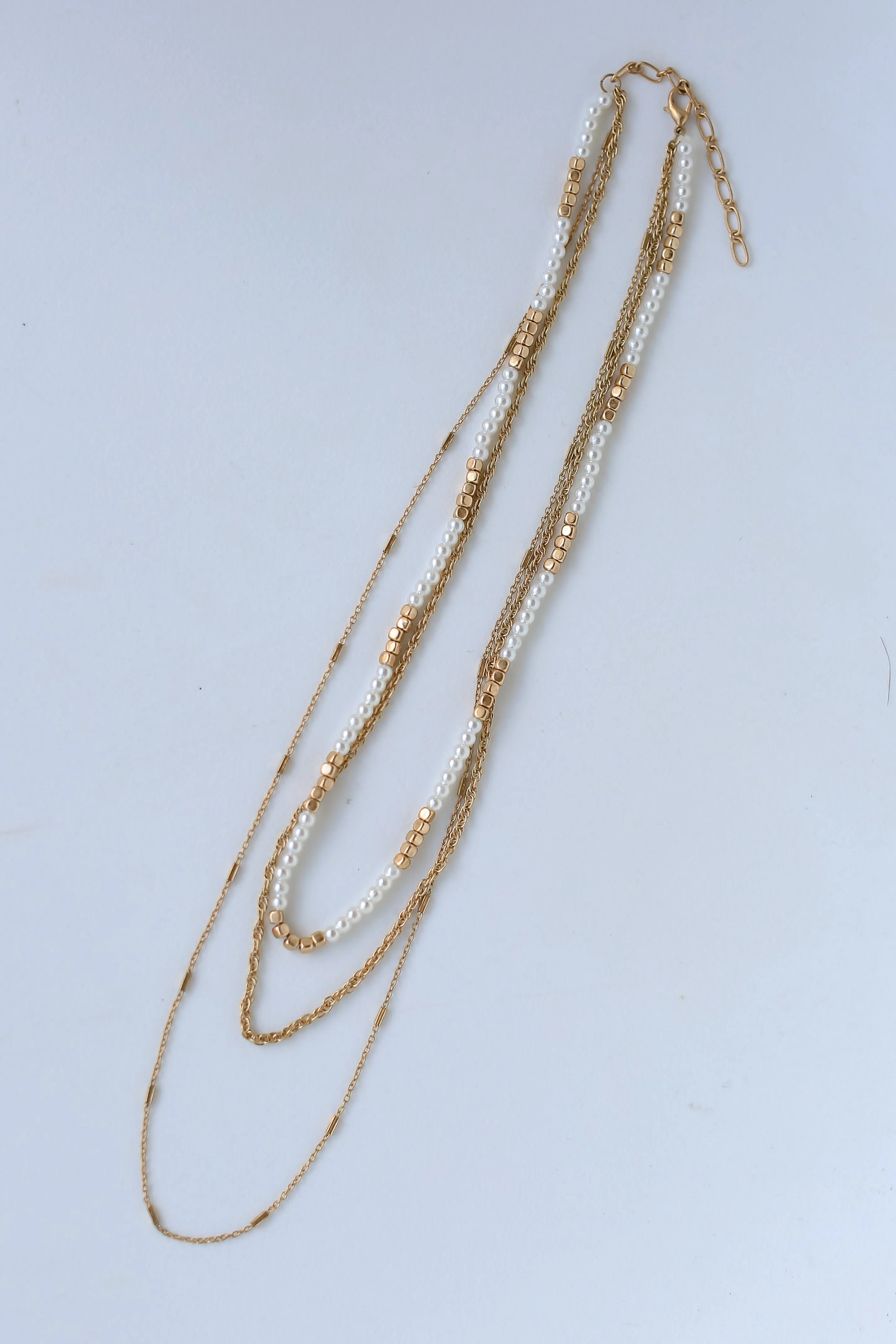 FINAL SALE - Gianna Gold Beaded Layered Necklace